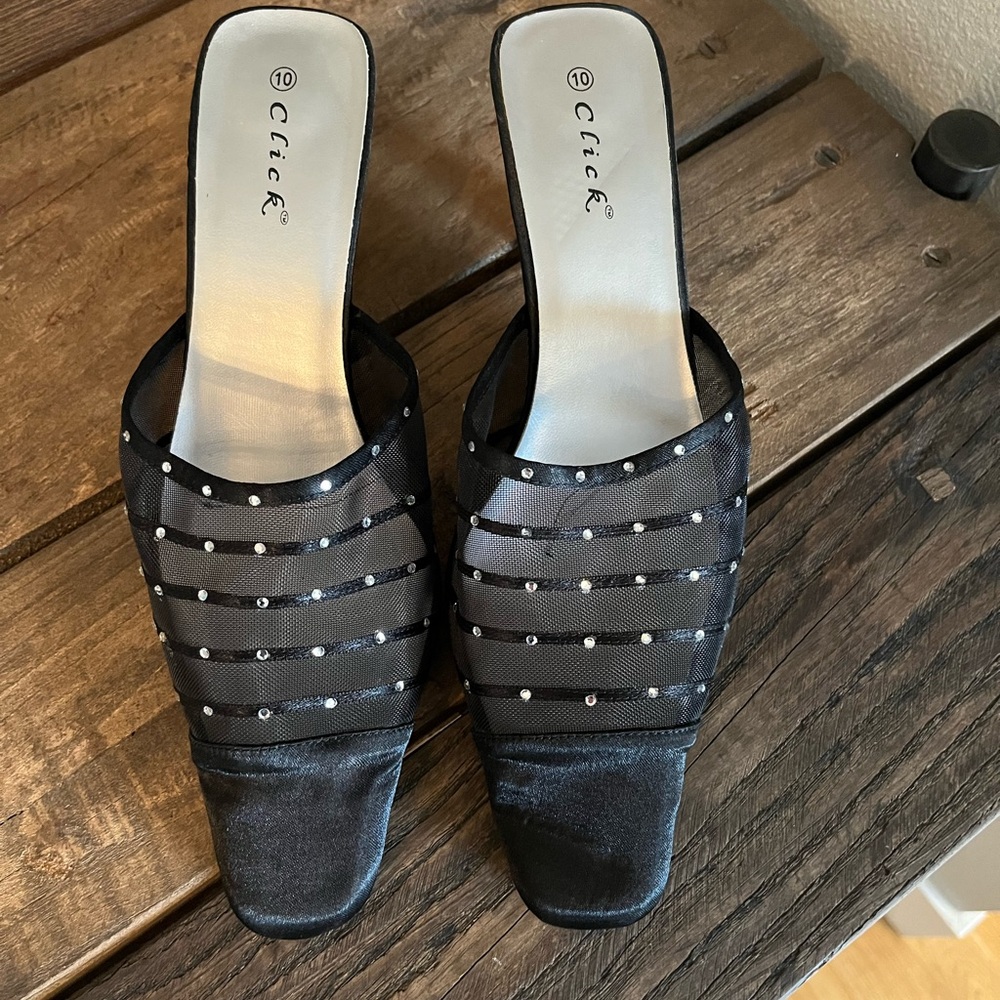 Women’s Click - Black Mesh with bling, Size 10
